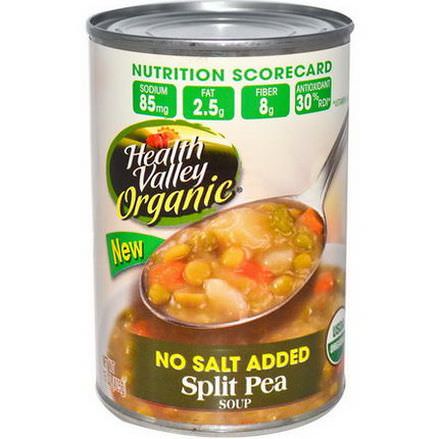 Health Valley, Organic, Split Pea Soup, No Salt Added 425g