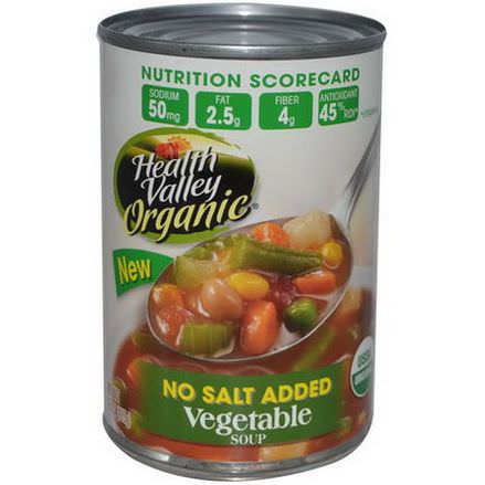 Health Valley, Organic, Vegetable Soup, No Salt Added 425g