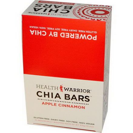 Health Warrior, Inc. Chia Bars, Apple Cinnamon, 15 Bars