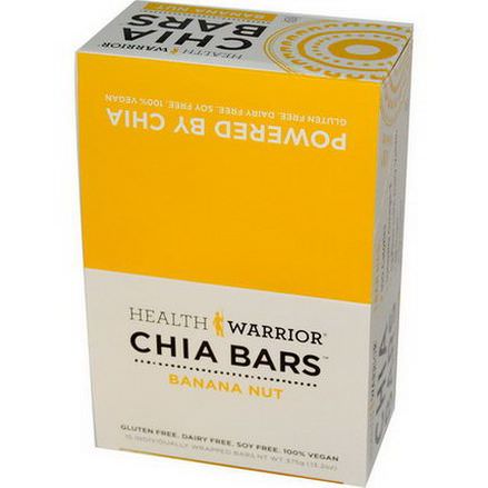 Health Warrior, Inc. Chia Bars, Banana Nut, 15 Bars