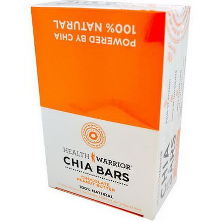 Health Warrior, Inc. Chia Bars, Chocolate Peanut Butter, 15 Bars, 25g Each