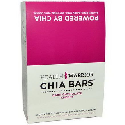 Health Warrior, Inc. Chia Bars, Dark Chocolate Cherry 25g Each