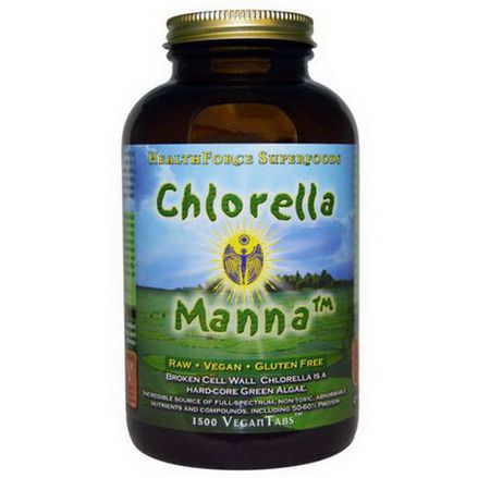 HealthForce Nutritionals, Chlorella Manna, 1500 VeganTabs