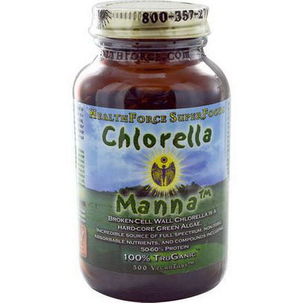 HealthForce Nutritionals, Chlorella Manna, 500 VeganTabs