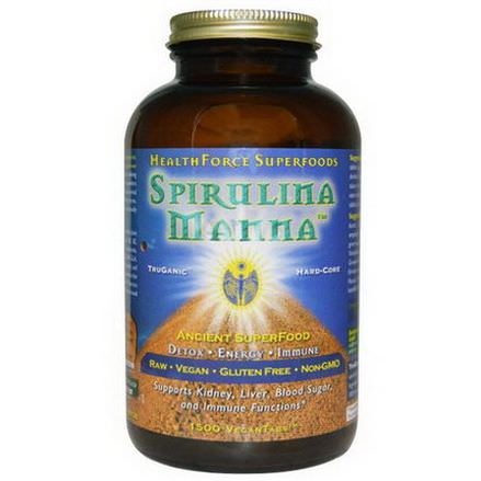 HealthForce Nutritionals, Spirulina Manna, 1500 Vegan Tabs