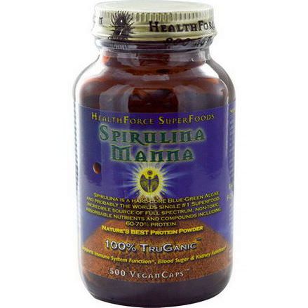 HealthForce Nutritionals, Spirulina Manna, 500 Vegan Tabs