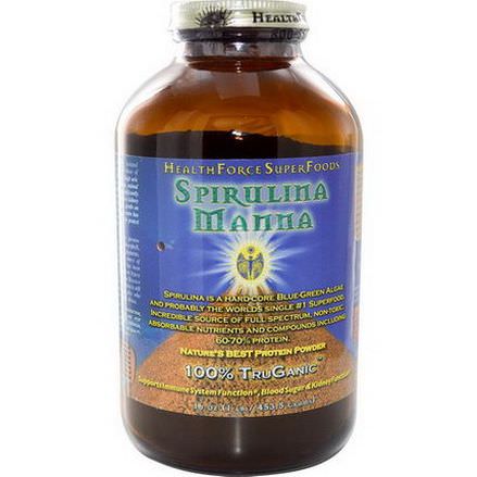 HealthForce Nutritionals, Spirulina Manna, Nature's Best Protein Powder, 16 oz 453.5g