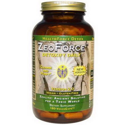 HealthForce Nutritionals, ZeoForce, Detoxify Daily, Version 2.0, 180 Vegan Caps