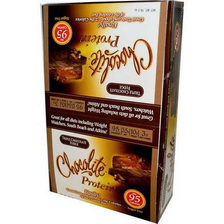 HealthSmart Foods, Inc. Chocolite Protein Bar, Triple Chocolate Fudge, 16 Bars 34g Each