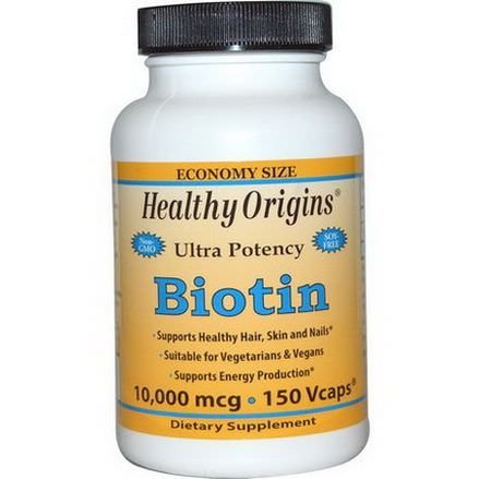 Healthy Origins, Biotin, Ultra Potency, 10,000mcg, 150 Vcaps