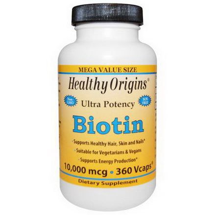 Healthy Origins, Biotin, Ultra Potency, 10,000mcg, 360 Vcaps