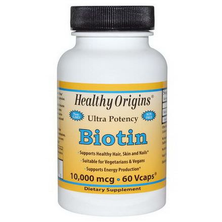 Healthy Origins, Biotin, Ultra Potency, 10,000mcg, 60 Vcaps
