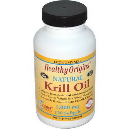 Healthy Origins, Krill Oil, Natural Vanilla Flavor, 1,000mg, 120 Softgels