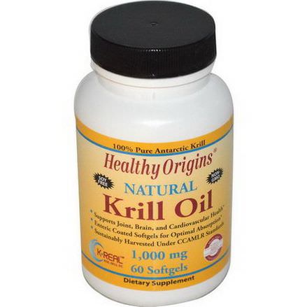 Healthy Origins, Krill Oil, Natural Vanilla Flavor, 1,000mg, 60 Softgels