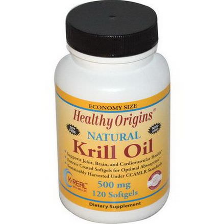Healthy Origins, Krill Oil, Natural Vanilla Flavor, 500mg, 120 Softgels