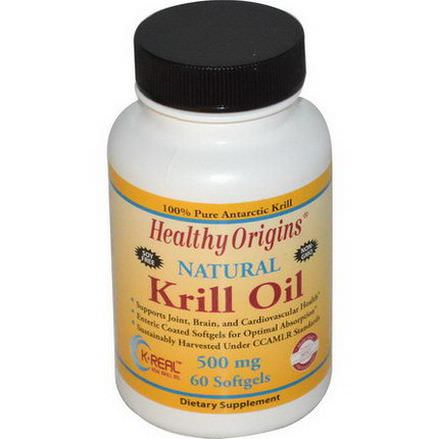 Healthy Origins, Krill Oil, Natural Vanilla Flavor, 500mg, 60 Softgels