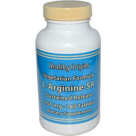 Healthy Origins, L-Arginine, Sustained Release, 350mg, 180 Tablets