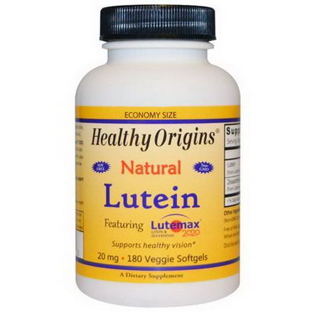 Healthy Origins, Lutein, Natural, 20mg, 180 Veggie Softgels
