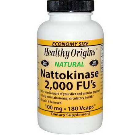 Healthy Origins, Nattokinase 2,000 FU's, 100mg, 180 Vcaps