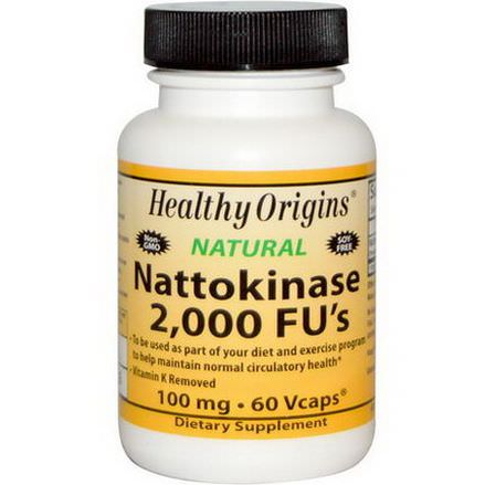 Healthy Origins, Nattokinase 2,000 FU's, 100mg, 60 Vcaps