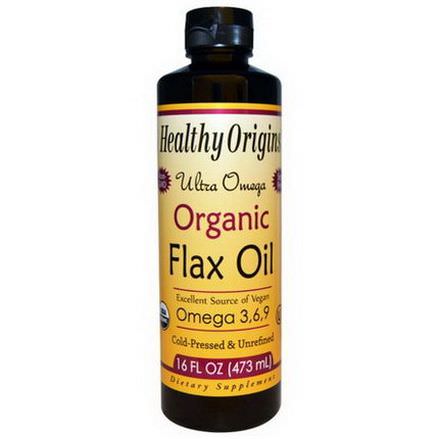 Healthy Origins, Organic Flax Oil, Ultra Omega 473ml