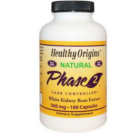 Healthy Origins, Phase 2 Carb Controller, White Kidney Bean Extract, 500mg, 180 Capsules