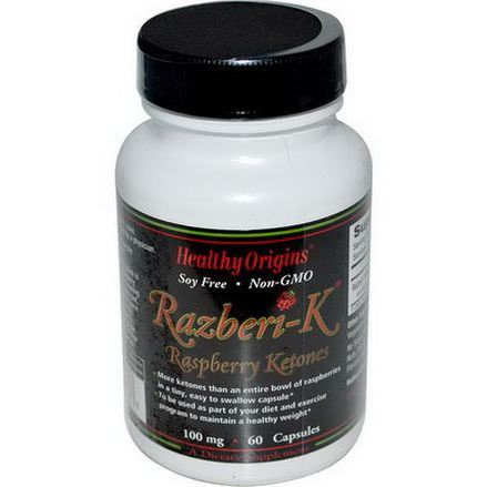 Healthy Origins, Razberi-K, Raspberry Ketones, 100mg, 60 Capsules