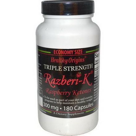 Healthy Origins, Razberi-K, Raspberry Ketones, 300mg, 180 Capsules