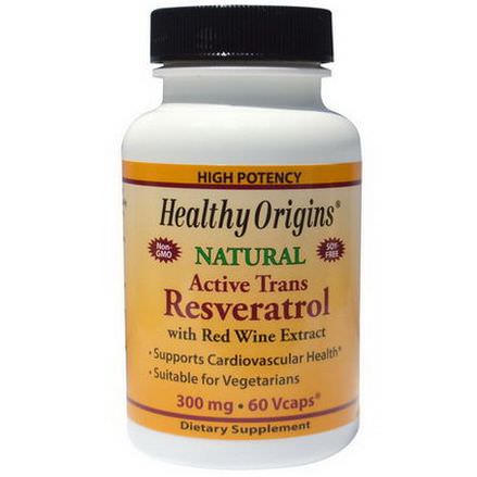 Healthy Origins, Resveratrol With Red Wine Extract, 300mg, 60 Veggie Caps