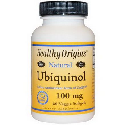 Healthy Origins, Ubiquinol, Natural, 100mg, 60 Veggie Softgels