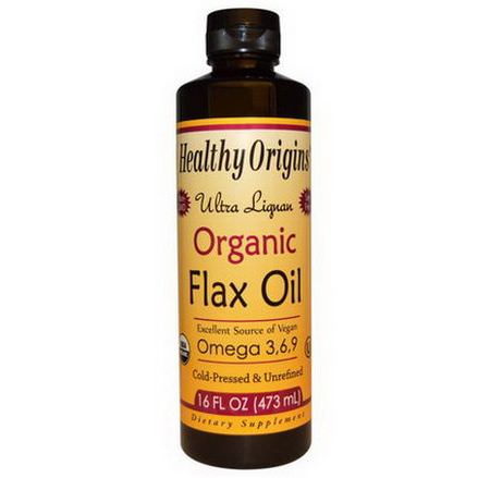 Healthy Origins, Ultra Lignan Organic Flax Oil 473ml