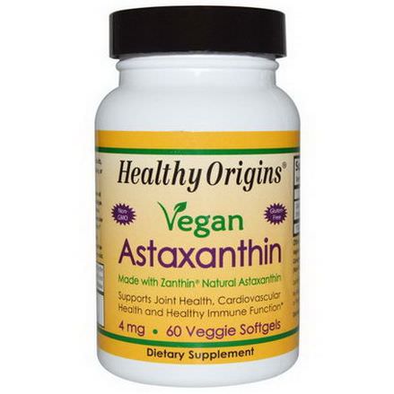 Healthy Origins, Vegan Astaxanthin, 4mg, 60 Veggie Softgels