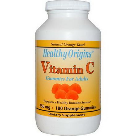 Healthy Origins, Vitamin C, Gummies For Adults, 250mg, 180 Orange Gummies