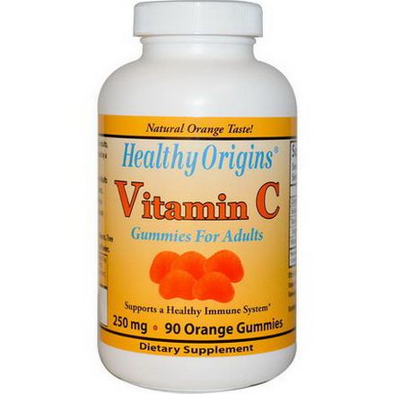 Healthy Origins, Vitamin C, Gummies For Adults, 250mg, 90 Orange Gummies