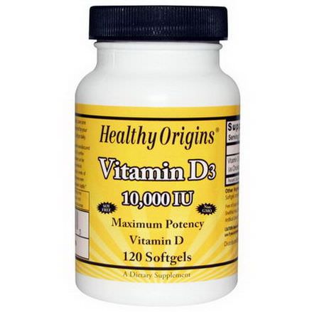 Healthy Origins, Vitamin D3, 10,000 IU, 120 Softgels