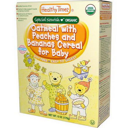 Healthy Times, Organic Oatmeal with Peaches and Banana Cereal for Baby 170g