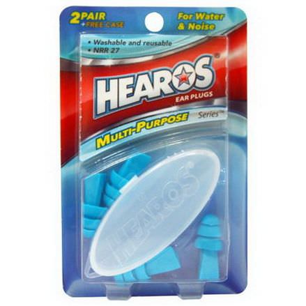 Hearos, Ear Plugs, Multi-Purpose Series, 2 Pair Free Case