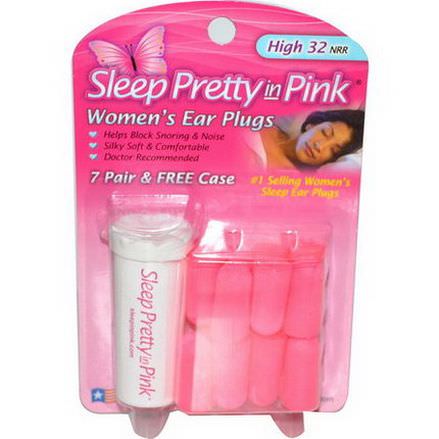 Hearos, Sleep Pretty in Pink, Women's Ear Plugs, High 32 NRR, 7 Pair&Free Case