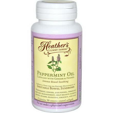 Heather's Tummy Care, Peppermint Oil, Intense Bowel Soothing, 90 Enteric Coated Softgels