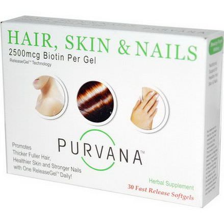 Heaven Sent Naturals, Purvana, Hair, Skin&Nails, 30 Fast Release Softgels