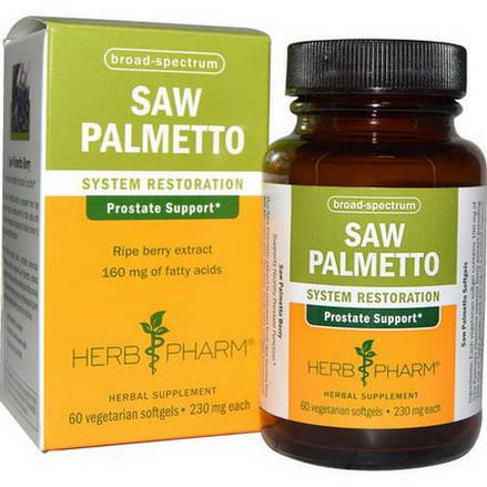 Herb Pharm, Saw Palmetto, 230mg, 60 Veggie Softgels