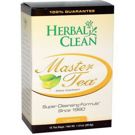 Herbal Clean, Master Tea, Super Cleansing Formula, Lemon, 16 Tea Bags 28.8g