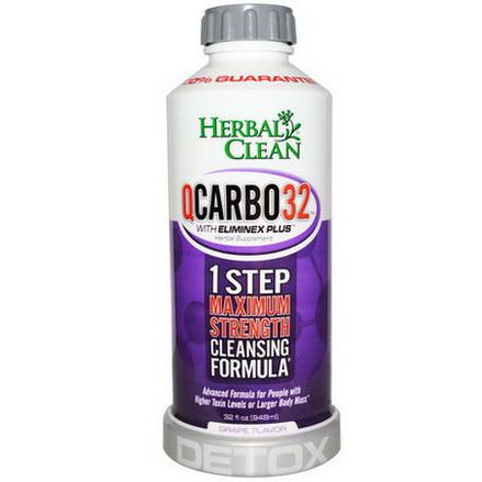 Herbal Clean, QCarbo32, Detox, Grape Flavor 948ml