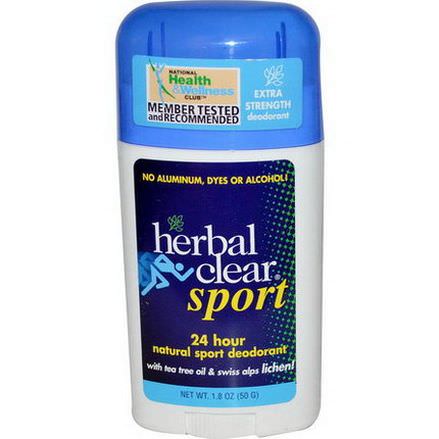 Herbal Clear, Sport, 24 Hour Natural Deodorant 50g