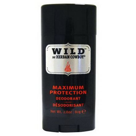 Herban Cowboy, Maximum Protection Deodorant, Wild 80g