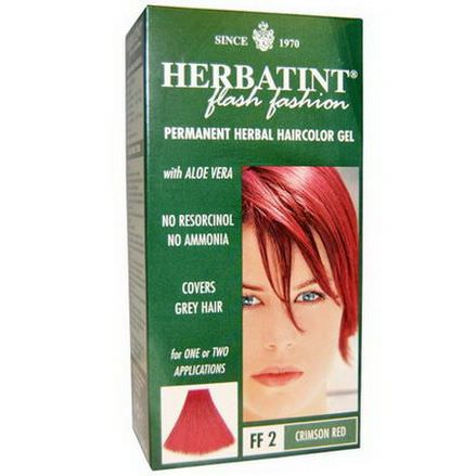 Herbatint, Flash Fashion, Permanent Herbal Haircolor Gel, FF 2 Crimson Red 135ml