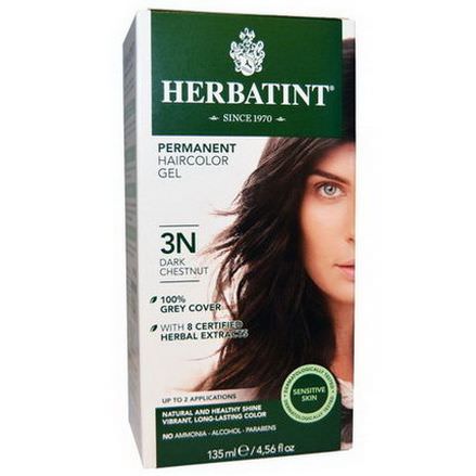 Herbatint, Permanent Hair Color, 3N, Dark Chestnut 135ml