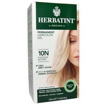 Herbatint, Permanent Haircolor Gel, 10N Platinum Blonde 135ml