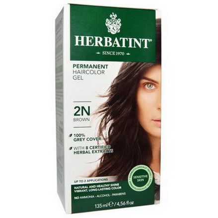 Herbatint, Permanent Haircolor Gel, 2N, Brown 135ml