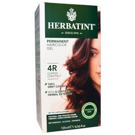 Herbatint, Permanent Haircolor Gel, 4R, Copper Chestnut 135ml